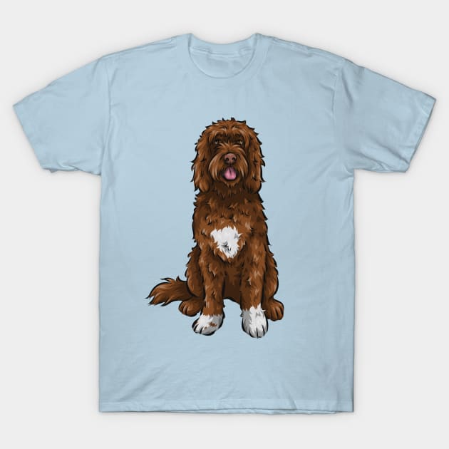 Cute Portuguese Water Dog | Chocolate T-Shirt by Shirin Illustration